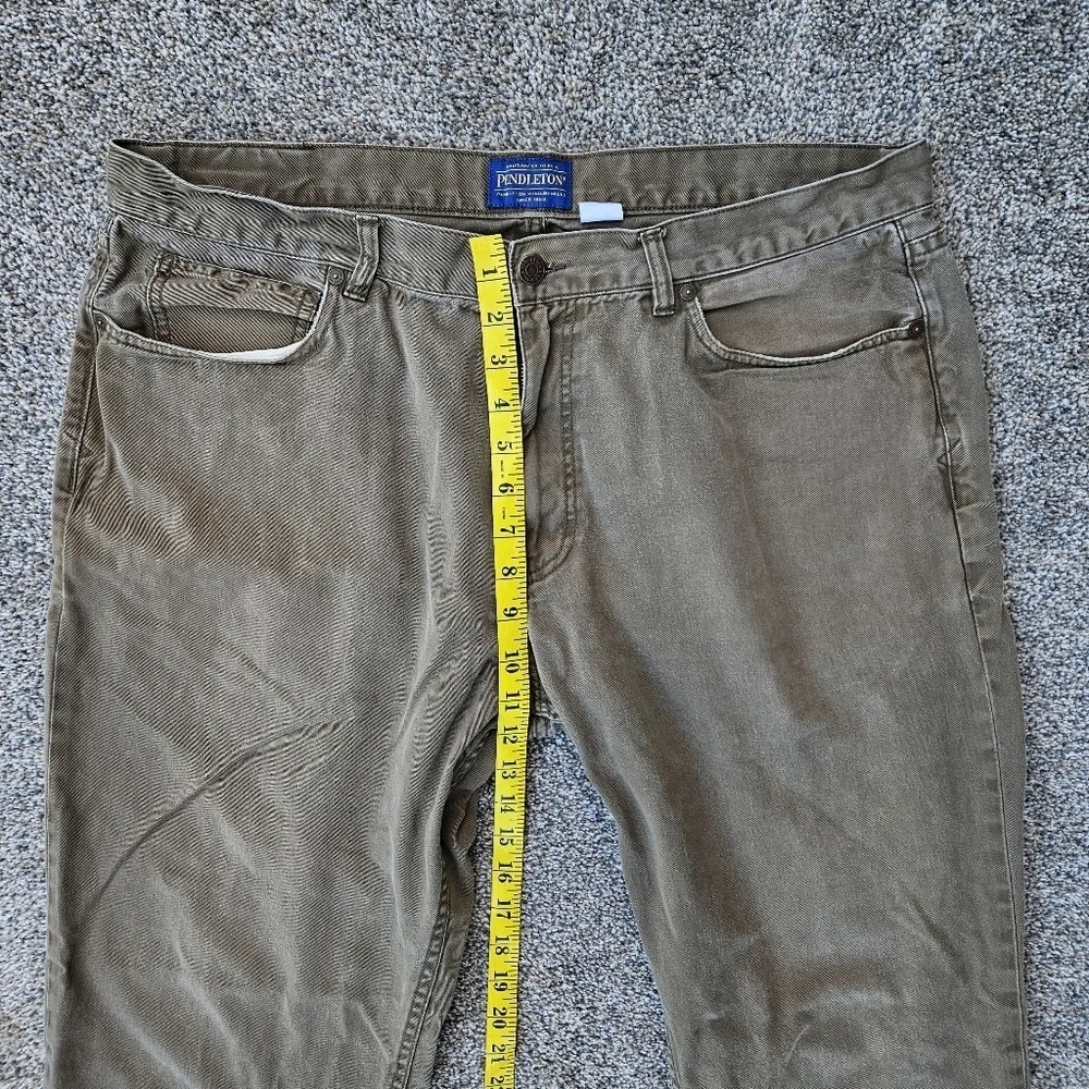 Pendleton Olive Green Khaki Pants Casual Fit 100% Cotton Jeans Mens Size 40x32